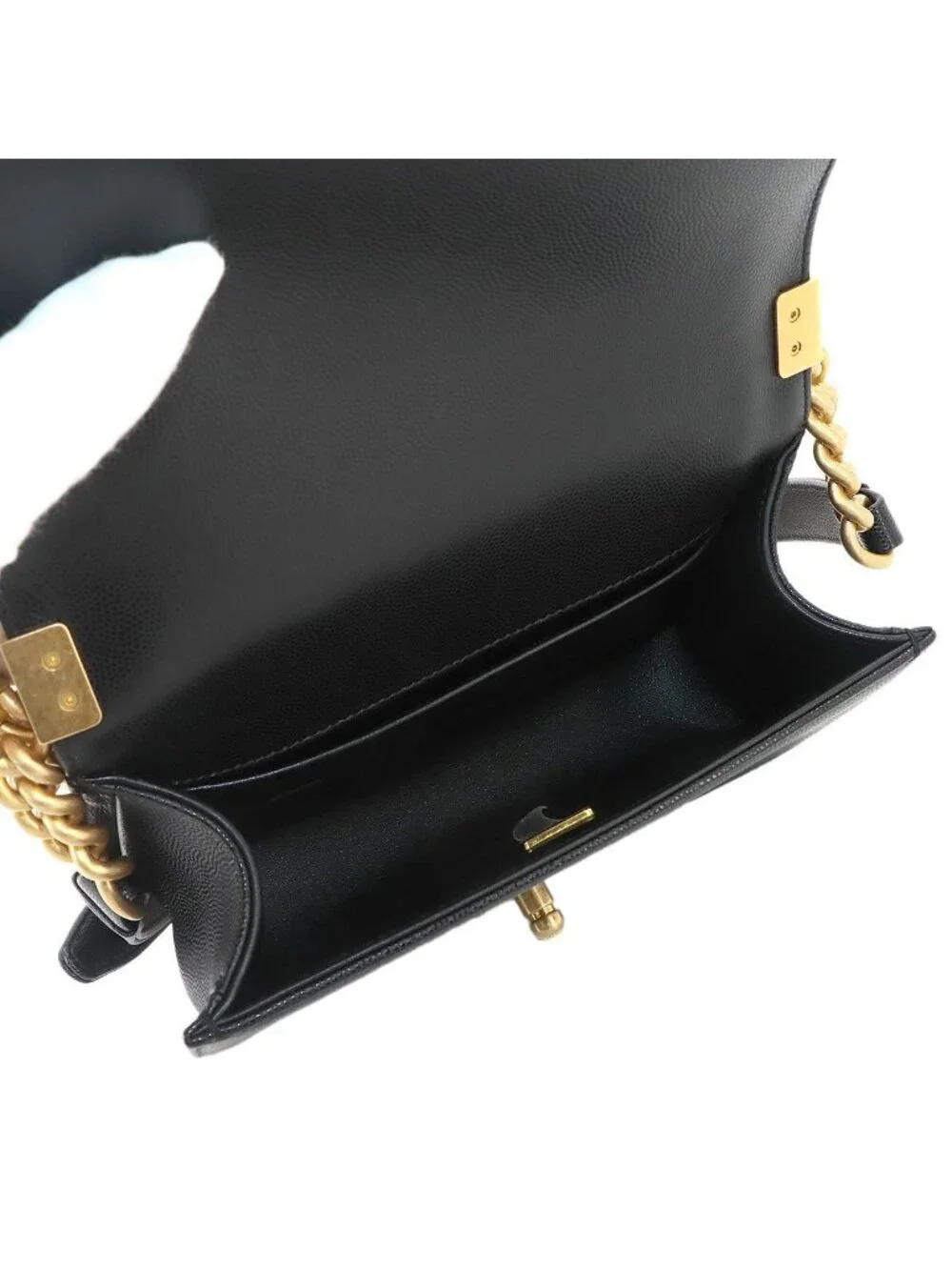 Chanel Boy Small Chain Shoulder Bag Caviar Leather Black